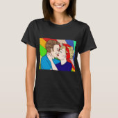 Retro 1950's Pop Art Style Couple Kening T-shirt (Voorkant)
