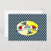 Rétro 1950's Rockabilly Wedding RSVP (Devant / Derrière)