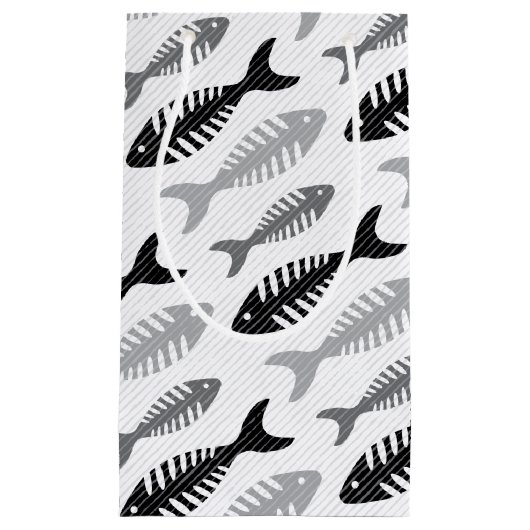 Retro 1950s Seafood Restaurant Fishbone Pattern Klein Cadeauzakje (Voorkant)