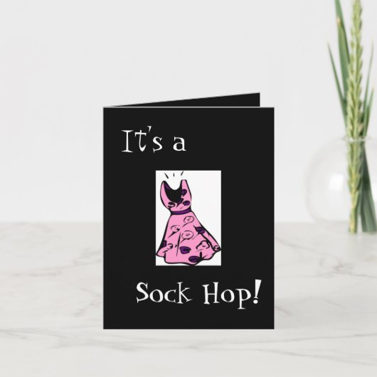 Retro 1950s Sock Hop Invitation (Voorkant)