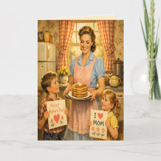 Retro 1950s-Style Mother's Day Greeting Card Kaart