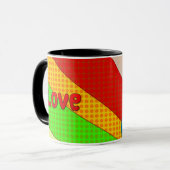 Retro 1950's Style Pop Art Couple Kissing Love Mok (Voorkant links)