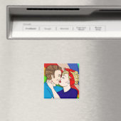 Retro 1950's Style Pop Art Couple Kissing Magneet (Insitu (Vaatwasser))