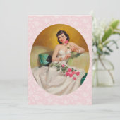 Retro 1950s Valentijnsdag Dinner Kaart (Staand voorkant)