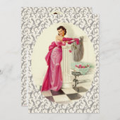 Retro 1950s Valentijnsdag Dinner Kaart (Voorkant / Achterkant)