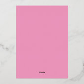 Retro 1950s Wavy Edge Magenta en Roze Bridal Folie Uitnodiging (Achterkant)