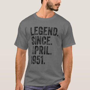 Retro 1951 Birthday April Geboren sinds 1951 T-shirt