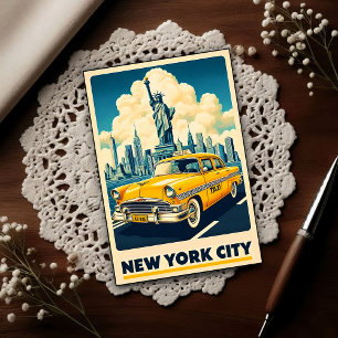 Retro 1955 New York City Reizen Briefkaart