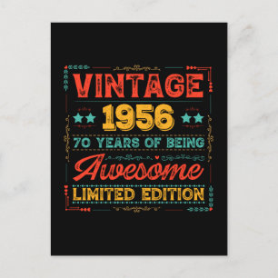 Retro 1956 Gemaakt in 1956 70ste verjaardag 70 Jaa Briefkaart