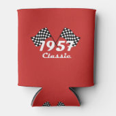 Retro 1957 Classic Zwart & Wit geruite vlag Blikjeskoeler (Voorkant)