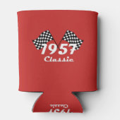 Retro 1957 Classic Zwart & Wit geruite vlag Blikjeskoeler (Achterkant)