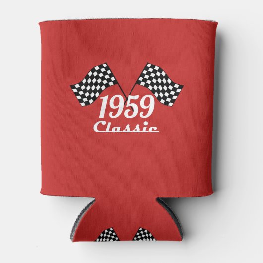 Retro 1959 Classic Black & White Checkered Flag Blikjeskoeler (Voorkant)