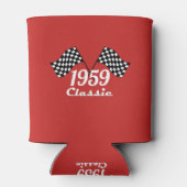 Retro 1959 Classic Black & White Checkered Flag Blikjeskoeler (Achterkant)