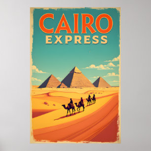 Retro 1960 Egypte : Poster de l'Express Vintage du