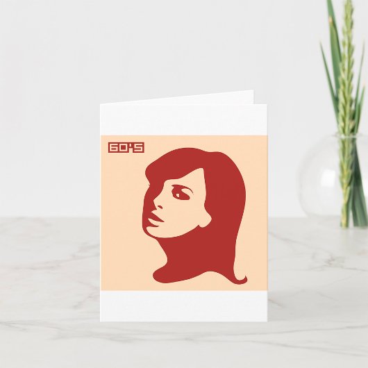 Retro 1960s minimalistische vrouw illustratie kuns kaart