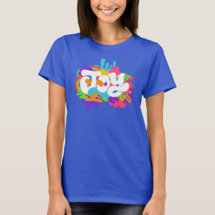 Retro 1960s stijl Joy Graffiti T-shirt
