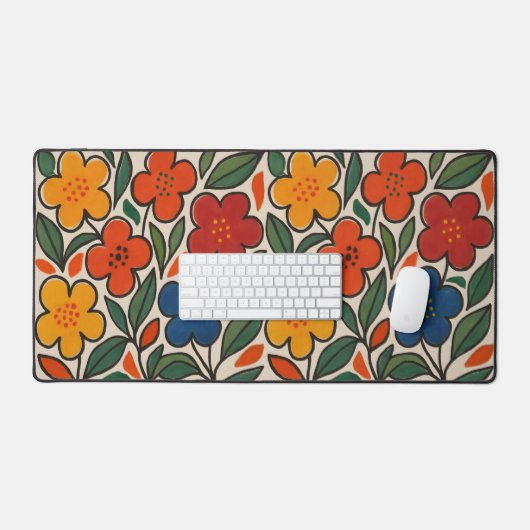 Retro 1960s Style Floral Pattern (Clavier et souris)