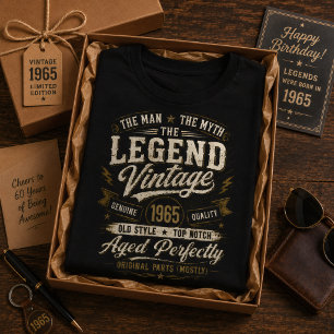 Retro 1965 Verouderd Perfect 61e Verjaardag T-shirt