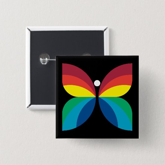 Retro 1966-1974 vierkante button 5,1 cm (Voorkant /achterkant)