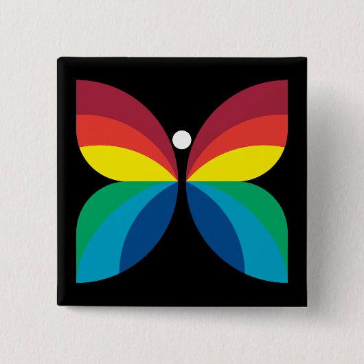 Retro 1966-1974 vierkante button 5,1 cm (Voorkant)