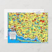 Retro 1966 Cincinnati, briefkaart van de Ohio-kaar (Voorkant / Achterkant)