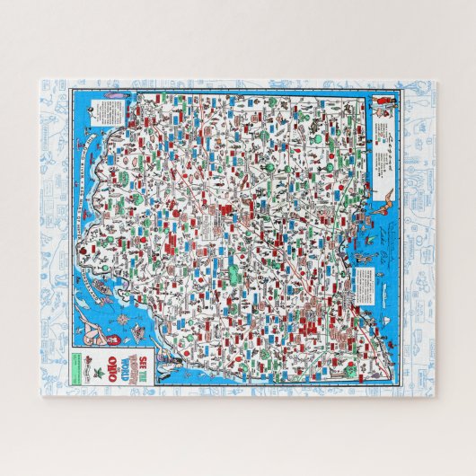 Retro 1966, Ohio map jigsaw puzzle puzzle 16" x 20 (Horizontal)