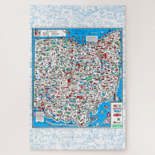 Retro 1966, plan de l'Ohio puzzle puzzle 20" x 30"