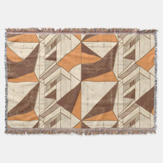 Retro 1970 geometrisch boogpatroon in verbrande si deken
