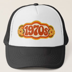 Retro 1970 jaren Groovy Bloemendesign Trucker Pet