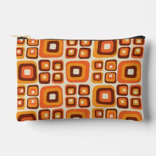 Retro 1970 jaren Mid Century Oranje en Bruine Geom Etui