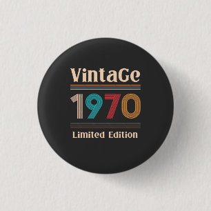 Retro 1970 Limited Edition 50th Birthday Ronde Button 3,2 Cm
