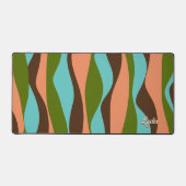 Retro 1970s Abstrait Stripes Ajouter nom Desk Mat (Recto)