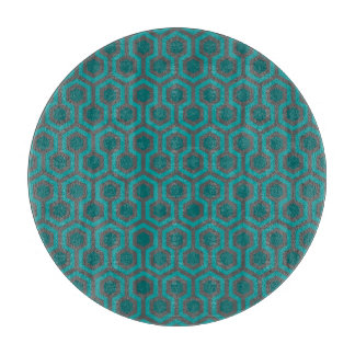 Retro 1970s Blauwgroen Turquoise Green Abstract Pa Snijplank