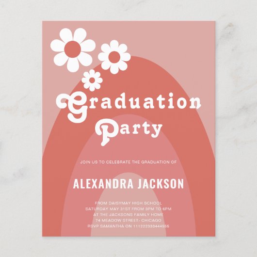 Retro 1970s bloc Afstuderen begroting Flyer (Voorkant)