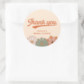 Retro 1970s Bruiloft Dank Je Ronde Sticker (Tas)