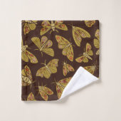 Retro 1970s Moths Bad Handdoek (Wasdoekje)