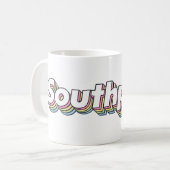 Retro 1970s pastel Southpaw Frosted Glass Coffee M Koffiemok (Voorkant links)