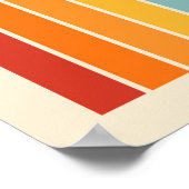 Retro 1970s stijl gebogen strepen geometrisch patr poster (Hoek)