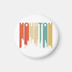 Retro 1970's stijl Houston Texas silhouet Magneet