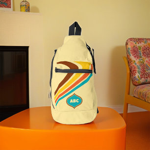 Retro 1970's Stripes Monogram Sling Bag