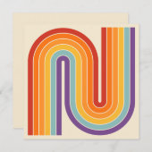 Retro 1970s Style Arched Stripes Geometric Pattern Kaart (Voorkant / Achterkant)