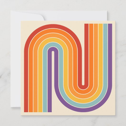 Retro 1970s Style Arched Stripes Geometric Pattern Kaart (Voorkant)