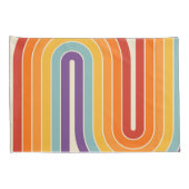Retro 1970s Style Arched Stripes Geometric Pattern Kussensloop (Achterkant-Rechts)
