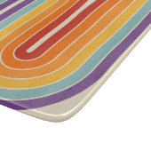 Retro 1970s Style Arched Stripes Geometric Pattern Snijplank (Hoek)