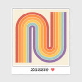 Retro 1970s Style Arched Stripes Geometric Pattern Sticker (Vel)