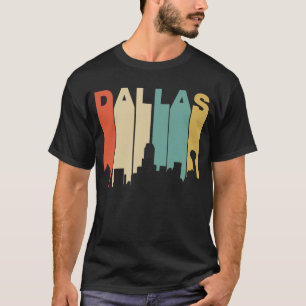 Retro 1970's Style Dallas Texas Skyline T-shirt