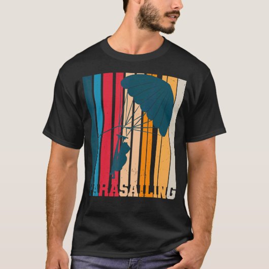 Retro 1970's Style Parasailing Parasaile T-shirt (Voorkant)