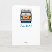 Retro 1970's Van | Groovy Verjaardag Kaart (Achterkant)