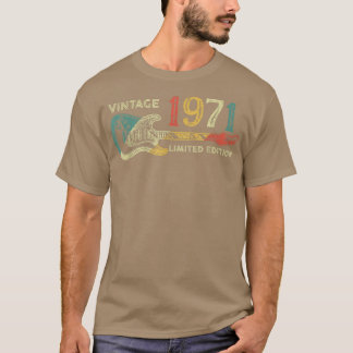Retro 1971 verjaardagscadeau voor mannen Guitar Pl T-shirt