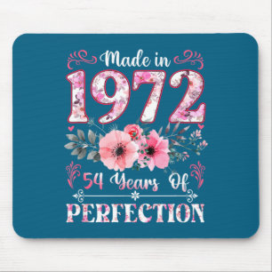 Retro 1972 54 Jaar Wezenlijk Bloemige Geboorte Muismat
